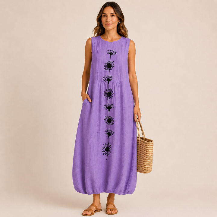 Emma | Violet Bloom Midi Ruha