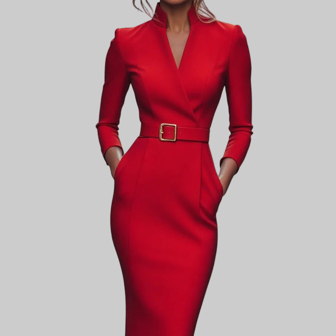 Mandarin | Elegáns fekete ruha