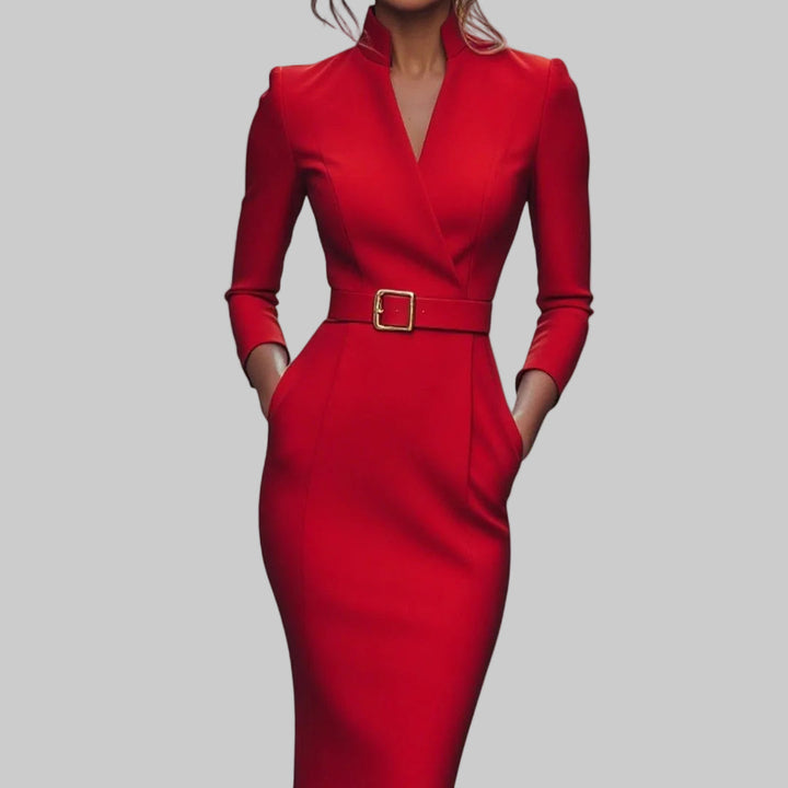 Mandarin | Elegáns fekete ruha