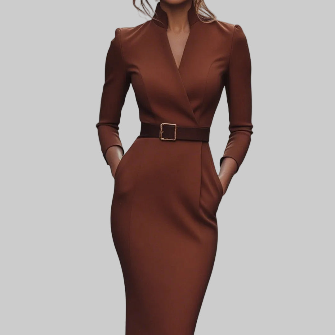 Mandarin | Elegáns fekete ruha