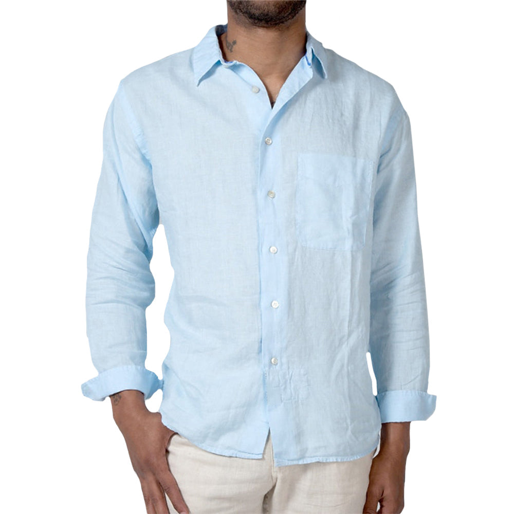 Férfi lenvászon ing | Könnyű és lélegző | Klasszikus hosszú ujjú szabás