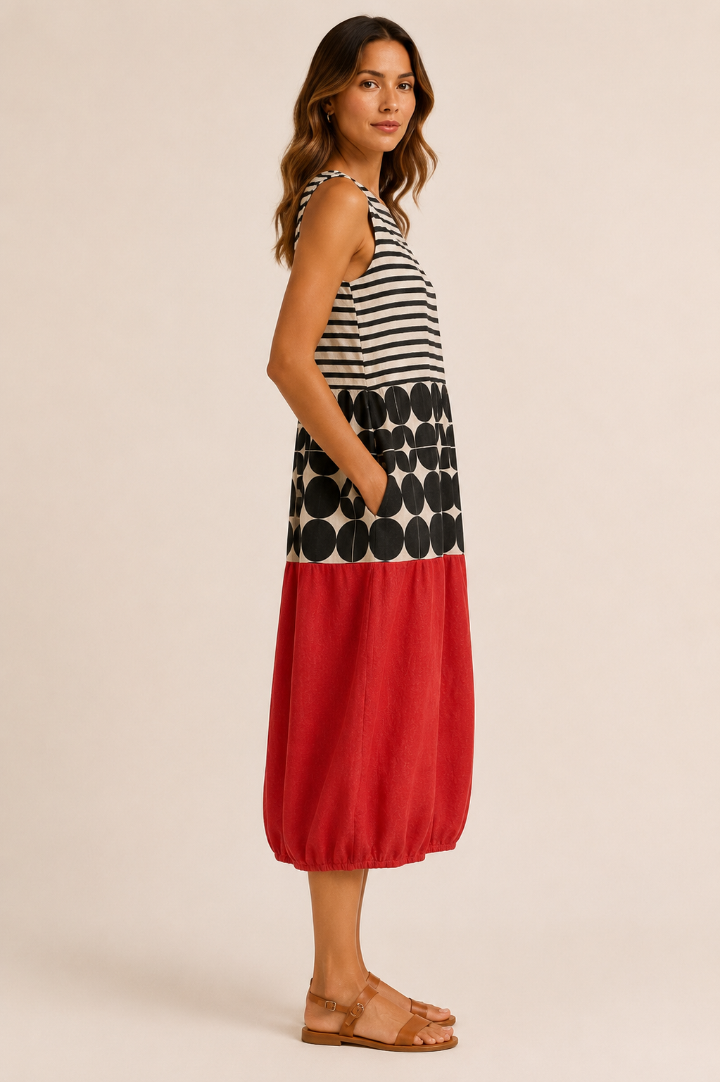 Jane | Colorblock Midi Ruha