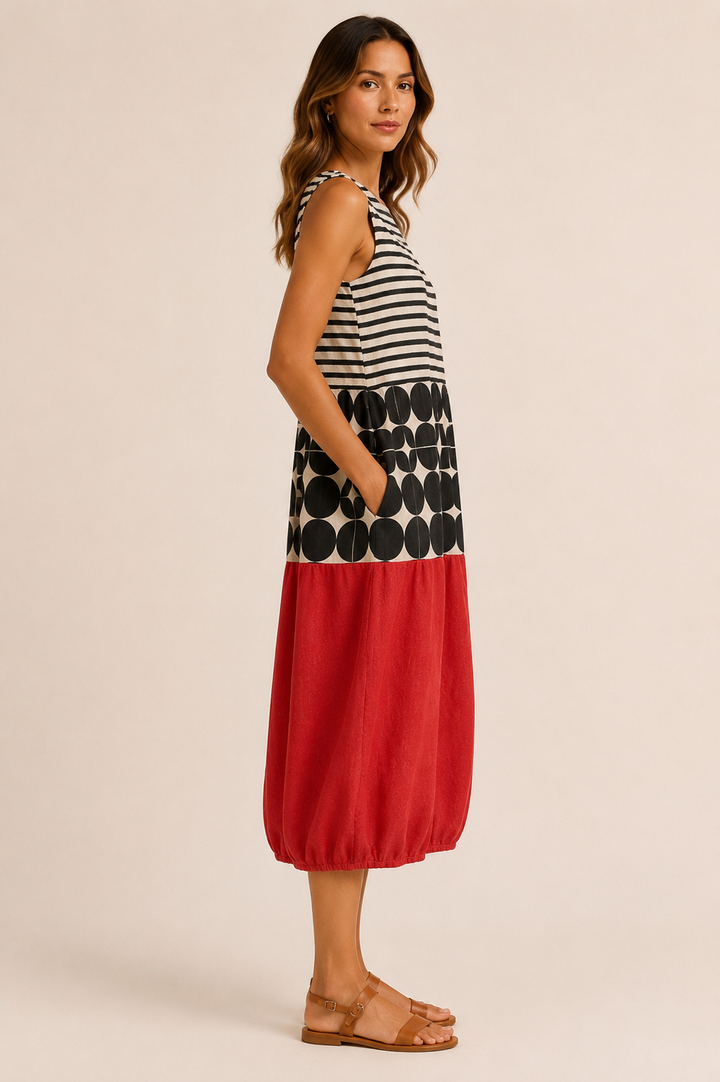Jane | Colorblock Midi Ruha