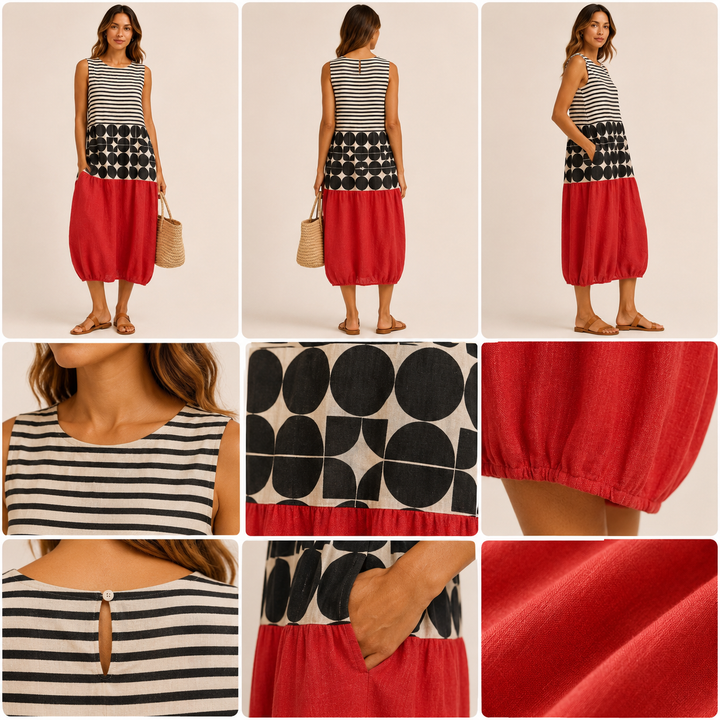 Jane | Colorblock Midi Ruha
