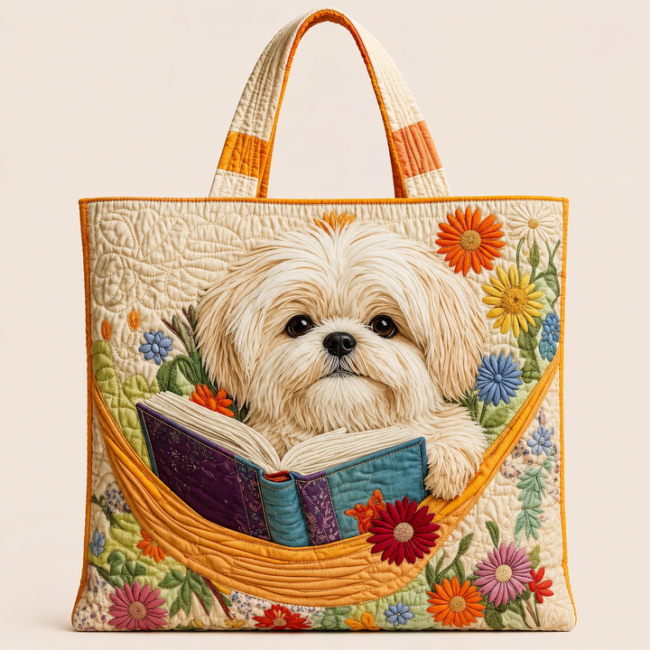 Könyvek és Shih Tzu | Kézműves Táska