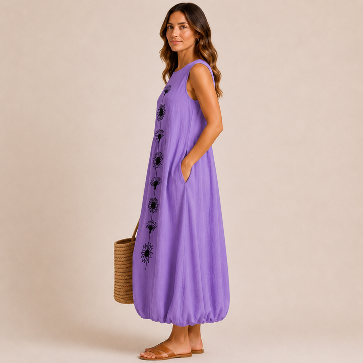 Emma | Violet Bloom Midi Ruha