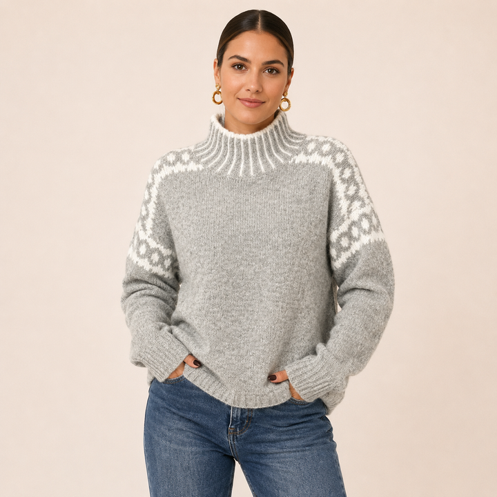 Rosalie | Prémium Gyapjú Nordic Pulóver