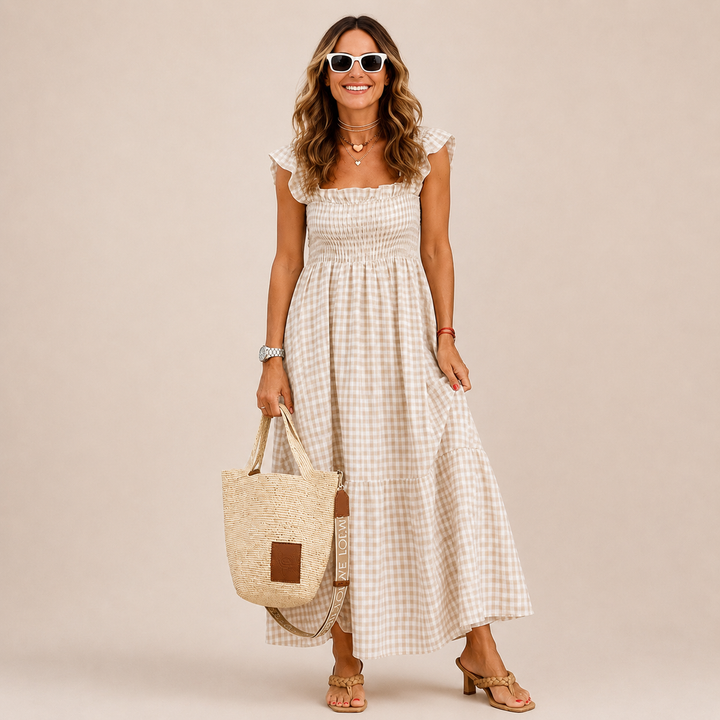 Mila | Retro Kockás Ruha