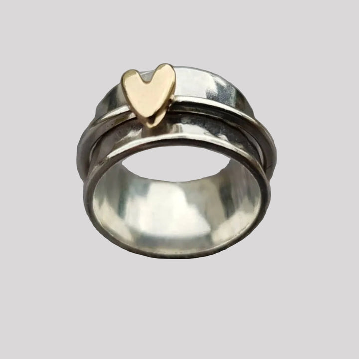 Annes | Ezüst Gyűrű Arany Szívvel