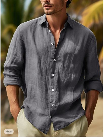 Férfi lenvászon ing | Légáteresztő anyag | Nyári strandstílus