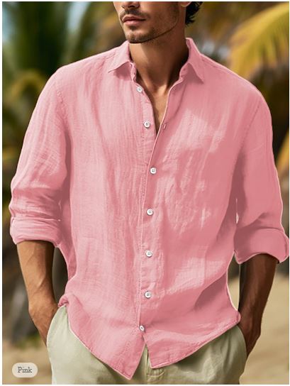 Férfi lenvászon ing | Légáteresztő anyag | Nyári strandstílus