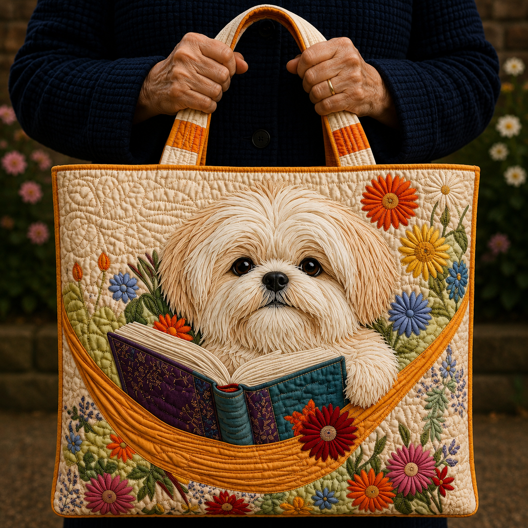 Könyvek és Shih Tzu | Kézműves Táska