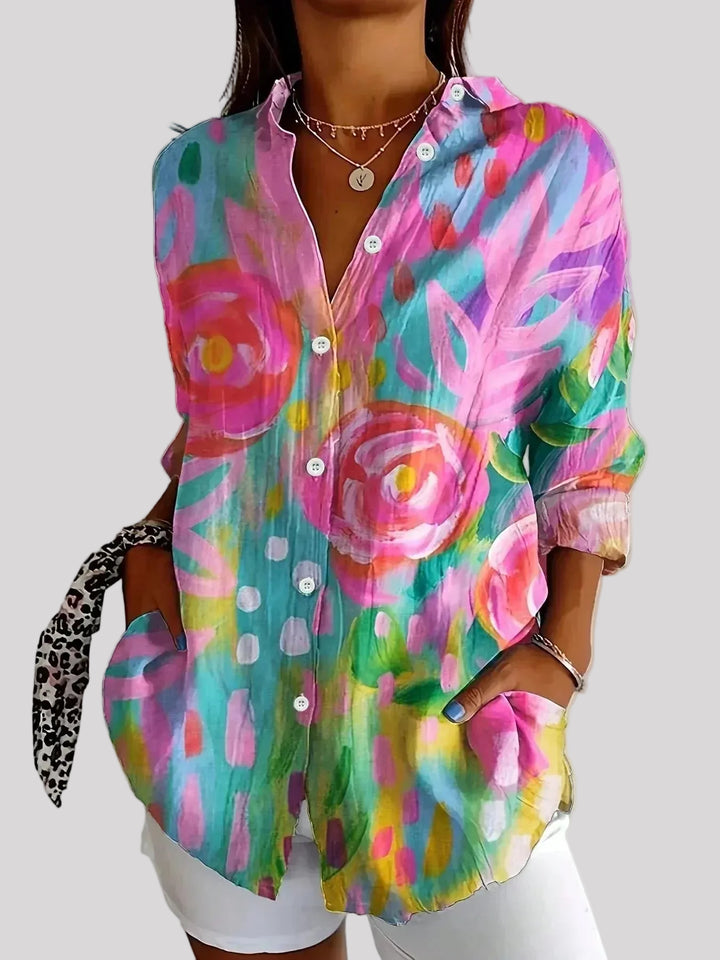 EWELINA | Színes mintás blúz