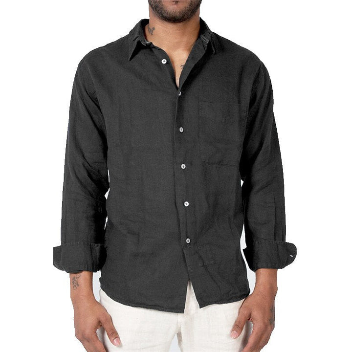 Férfi lenvászon ing | Könnyű és lélegző | Klasszikus hosszú ujjú szabás